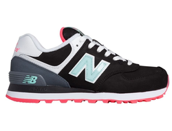 New balance 574 Черные с зеленым женские (36-40) Арт. 062М