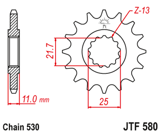 Звезда ведущая JT JTF580.17 (JTF580-17) (F580-17)