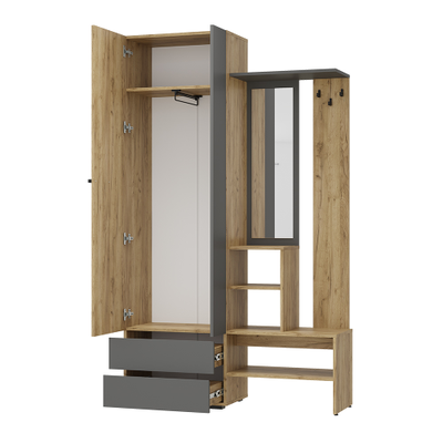 Прихожая Твист ПР-04 крафт-графит (Мебелони)