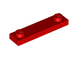 Plate, Modified 1 x 4 with 2 Studs without Groove, Red (92593 / 4631877)