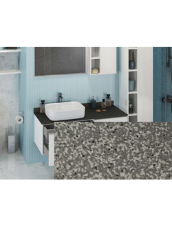 Тумба-умывальник "Милан-120" белый глянец с серой NEW столешницей, с раковиной COMFORTY T-Y9378