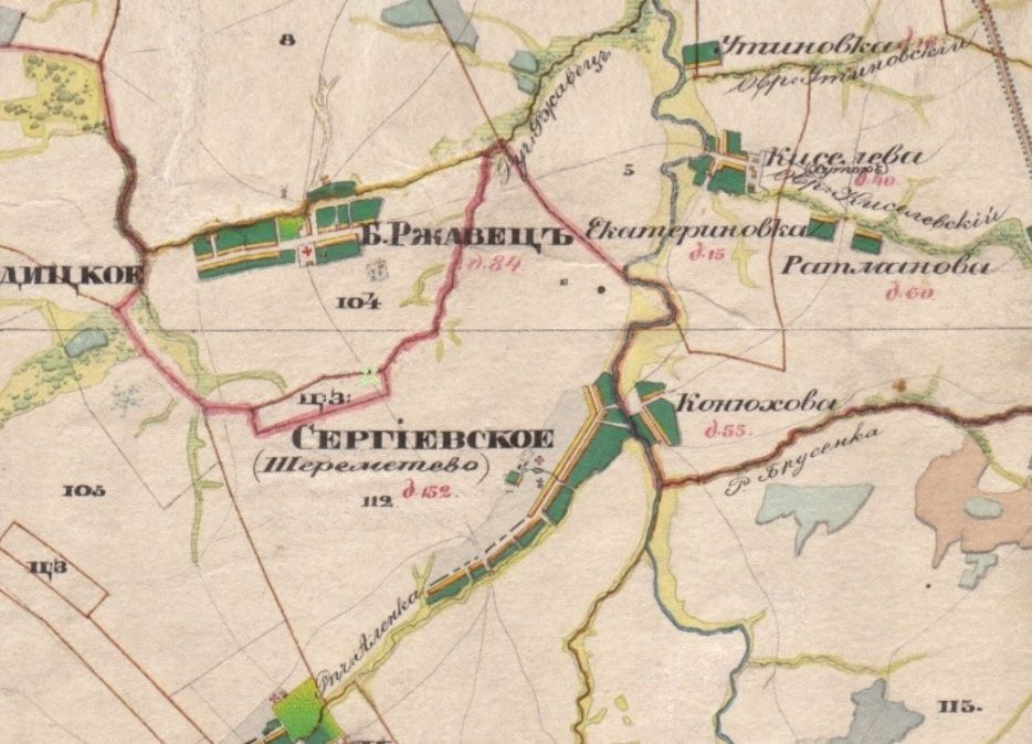 Карта менде рязанской губернии с привязкой