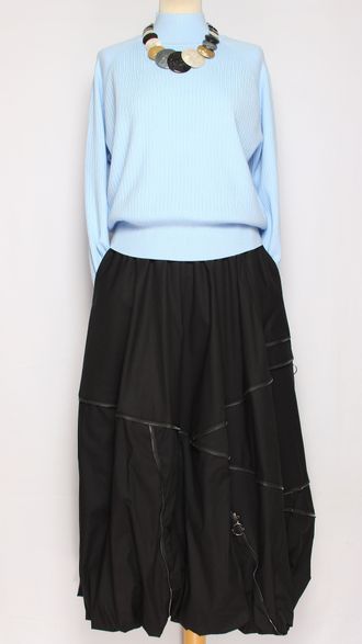 Джемпер укороченный "УЗКАЯ РЕЗИНКА РУКАВ-РЕГЛАН " 21057 голубой, черный, лаванда, лайм р.46-50