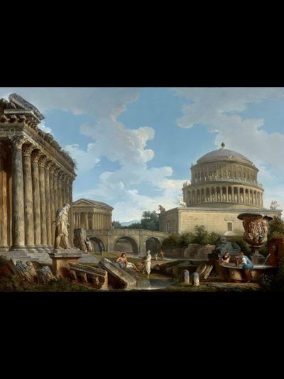 Картина обогреватель, репродукция Джованние Панини Каприччо с мавзолеем Адриана