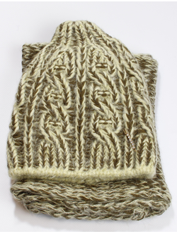 Екатеринбург. Комплект шапка и снуд "Мохер-пискун"  11455 хаки, серый