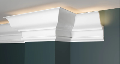 Потолочный плинтус для подсветки DECOR-DIZAYN DD509, из дюрополимера, под покраску, ударопрочный, 2 метра