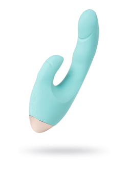 561017 Вибратор с клиторальным стимулятором L'Eroina Crystal, силикон, голубой, 18,3 см