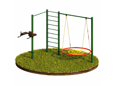 Спортивный комплекс 5 в 1 - Лестница, Турник, Брусья, Пресс, Подвес для качелей (UK-070)