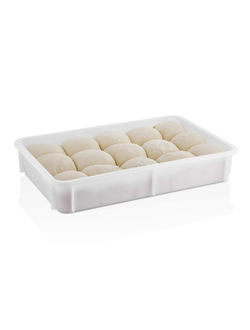 Контейнер для теста 600*400*100 мм. прямой, сплошной, мороз-кий, белый полиэт.(крышка 76803)