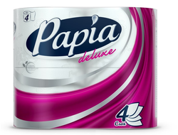 Туалетная бумага Papia папия Deluxe белая 4-х сл (4шт)