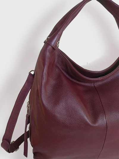 (АРТИКУЛ: 10047/1) СУМКА МЕШОК, БОЛЬШАЯ, НАТУРАЛЬНАЯ КОЖА, БОРДОВАЯ, С ПЛЕЧЕВЫМ РЕМНЕМ