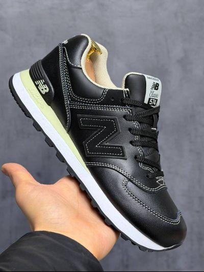 New Balance 574 Triple Black Кожаные