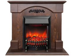 Электрокамин Женева Люкс CO с очагом Fobos RC