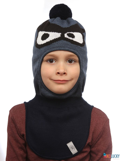 Шапка-шлем "Зубастик2" 22201-04, цвет джинс, р. 48-50