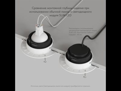 Точечный встраиваемый светильник Denkirs DK3055-BK