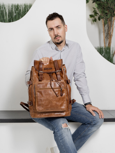 Кожаный рюкзак Volturno cognac/brown (арт. 3004-03)