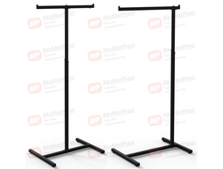 WR002 Стойка-вешало универсальная напольная для одежды Т - Г образная черная шагрень