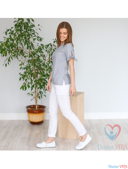 БЛУЗА DOCLIKE DL417 Серая