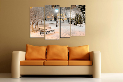 Модульная картина "Зимний парк"