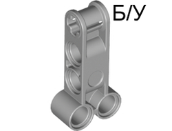 ! Б/У - Technic, Axle and Pin Connector Perpendicular Double 4L, Light Bluish Gray (98989 / 4652234 / 6308440) - Б/У