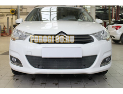 Защита радиатора Citroen C4 HB 2011-2016 с парктроником black