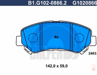 Колодки передние (Galfer) для Ниссан Кашкай J10