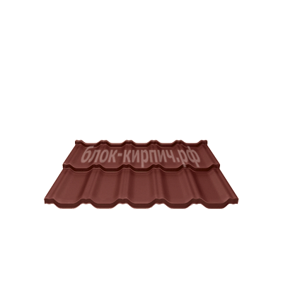 Металлочерепица Kvinta Uno 0.5мм Satin RAL 3009 оксидно-красный Grand Line