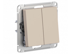 Кнопка 2-клавишный, песочный, серия AtlasDesign