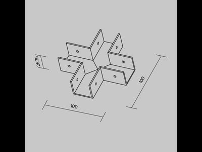 Коннектор X-образный для профиля Elasity IP, O-TR001-CC