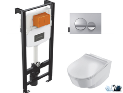 Унитаз Jacob Delafon Odeon Rive Gauche c инсталляцией - комплект E21745RU клавиша хром купить Marysя