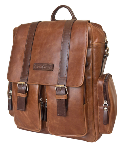 Кожаный рюкзак-сумка Fiorentino cognac/brown (арт. 
3003-08)