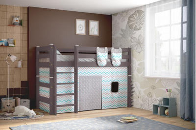 Полувысокая кровать "Соня" с прямой лестницей Вариант 5