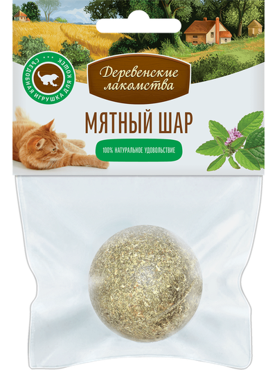 Деревенские лакомства, Мятный шар для кошек, 22 г