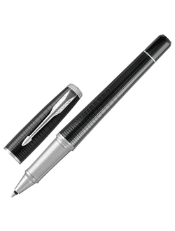 Ручка-роллер PARKER "Urban Premium Ebony Metal CT", корпус черный глянцевый лак с гравировкой, хромированные детали, черная, 1931614