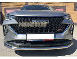 Защита переднего бампера с подгибами d60 для Haval F7 2022-2024
