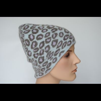 Голубая вязаная шапка леопард Vizio Италия 1027 CY