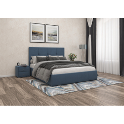 Твист Кровать 160 с подъемным механизмом рогожка 03 синий