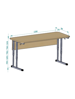 Стол ученический двухместный регулируемый р.гр. 3-7