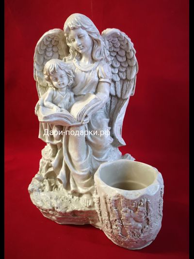 Кашпо Ангел с девочкой  37*28см    2,3кг   полистоун Россия 2239/013079*