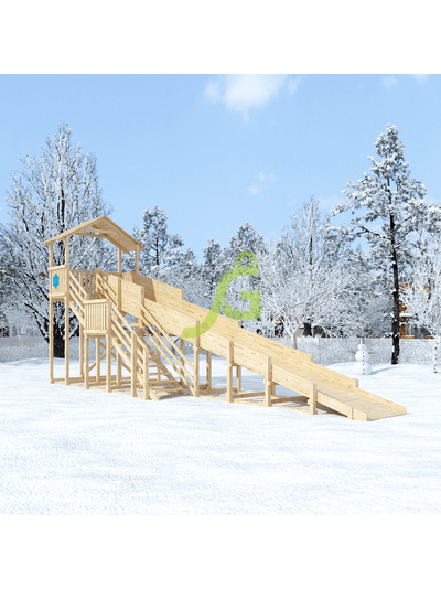 Зимняя горка &quot;IgraGrad Snow Fox (Домик)&quot;, скат 10 м, без окраски фото