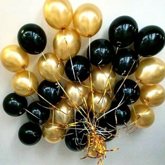 черные и золотые воздушные шары Краснодар