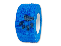 Бандажный эластичный бинт - синий чёрные лапки (2,5 см)