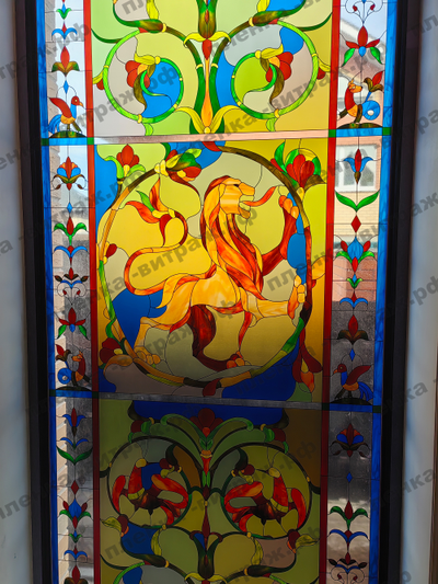 Витражная пленка, витражная пленка самоклеющаяся под заказ,пленочный витраж в старорусском стиле