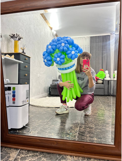 Букет из 15 голубых ромашек