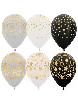 Шар Премиум 33 см "Звезды", пастель