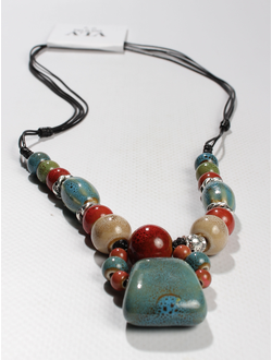 Колье "Керамические бусины 7"