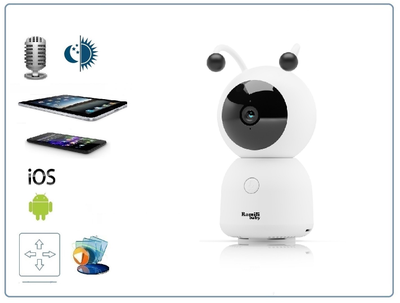 Wi-Fi поворотная видеоняня Ramili Baby RV100C с креплением, с DVR. 2K