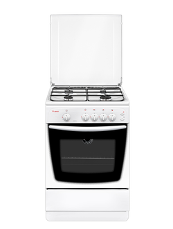 Газовая плита с газовой духовкой, четыре конфорки, на стекле духовки термометр, крышка металлическая