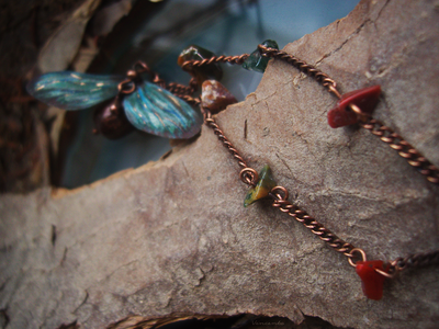 Бохо-подвеска "Полуденный мотылёк августа"