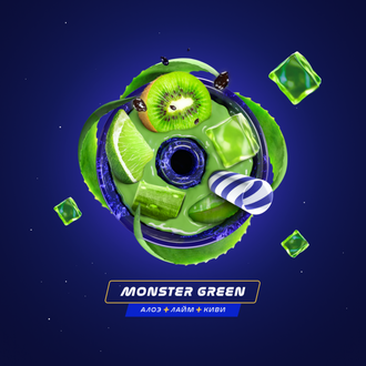Паста для кальяна Space Smoke Light Mix 30гр Monster green - Алоэ, лайм и киви